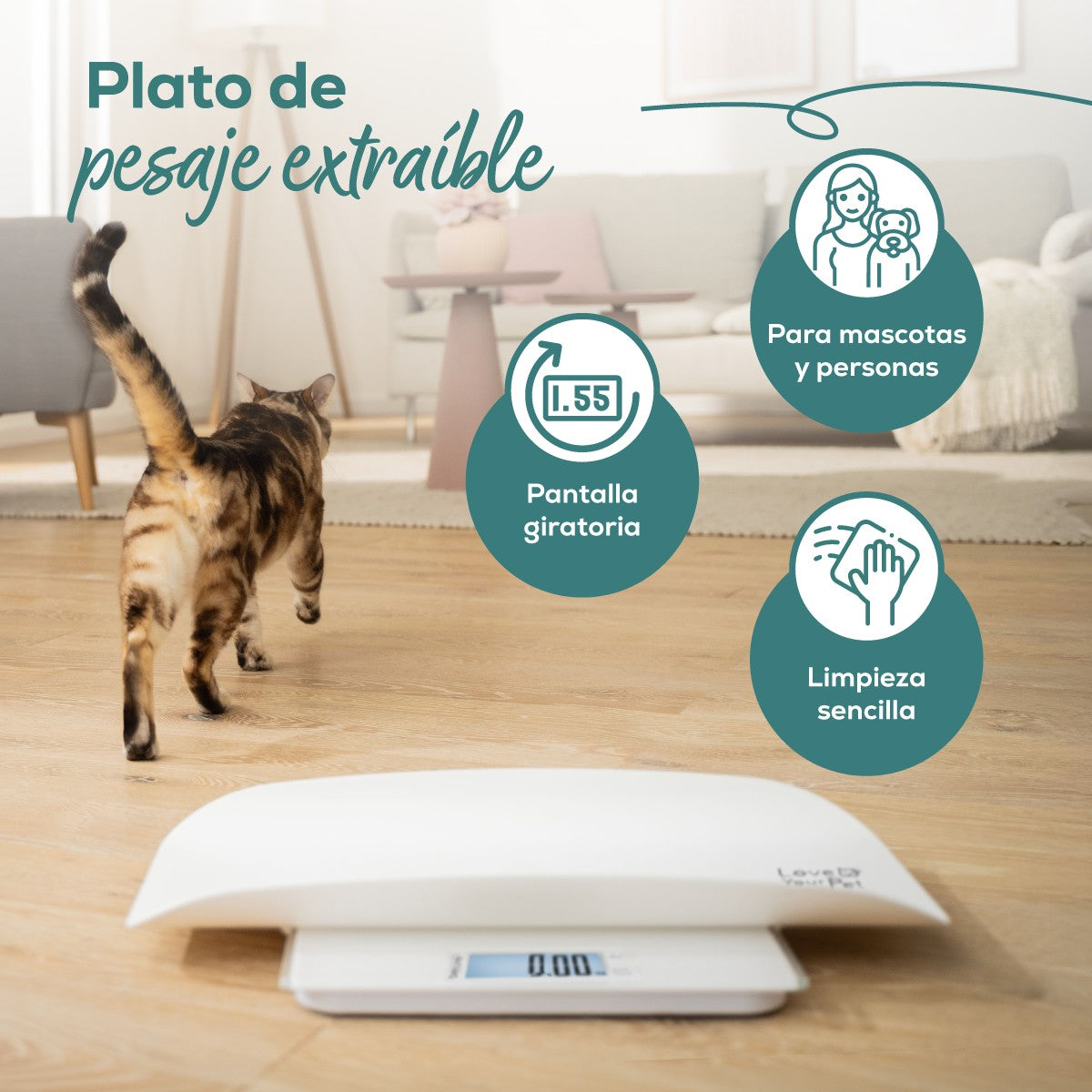 Báscula Multifuncional para Perros, Gatos y Humanos "Polly" PP170 Beurer