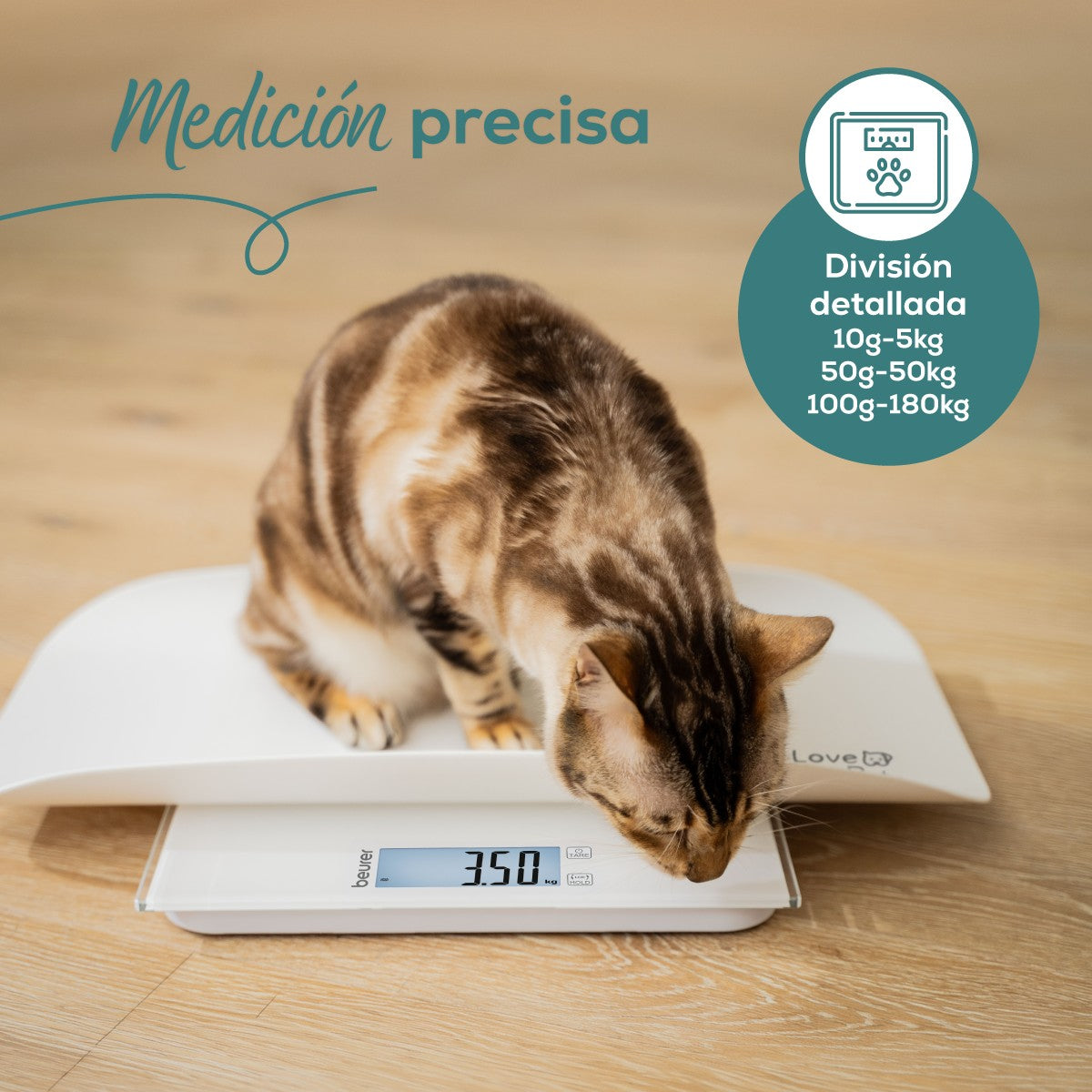Báscula Multifuncional para Perros, Gatos y Humanos "Polly" PP170 Beurer