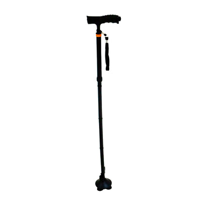Bastón de aluminio plegable con luz led y base de pie giratoria Handy