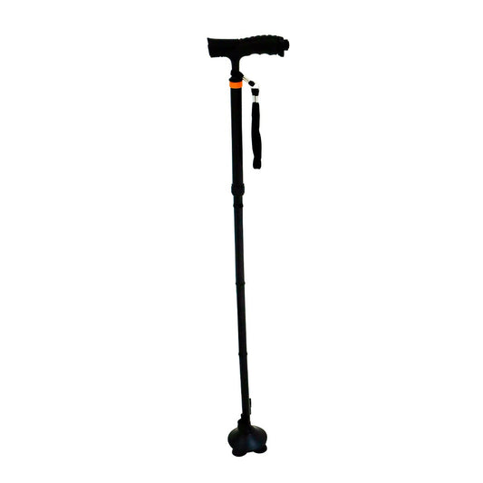 Bastón de aluminio plegable con luz led y base de pie giratoria Handy