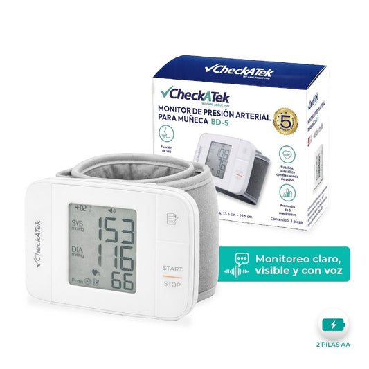 Baumanómetro de muñeca con voz Checkatek BD-5