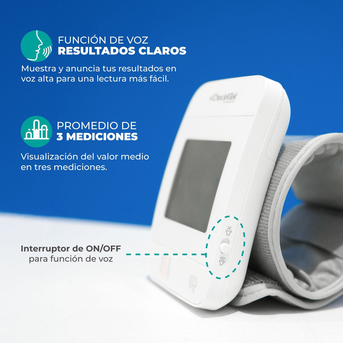 Baumanómetro de muñeca con voz Checkatek BD-5
