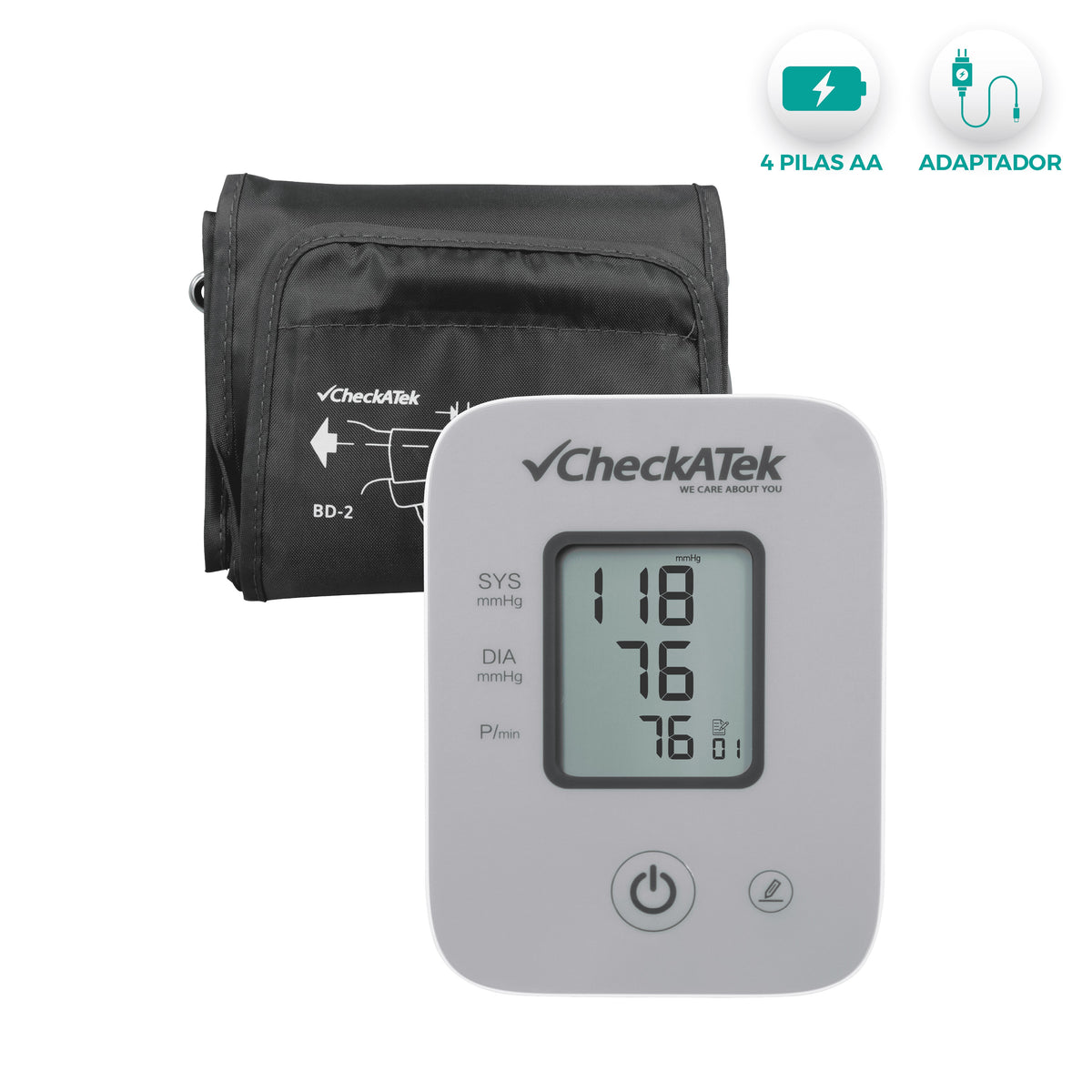 Baumanómetro Digital Automático de Brazo con Pantalla LCD y 80 Memorías BD-2 | Preciso y de fácil uso Checkatek