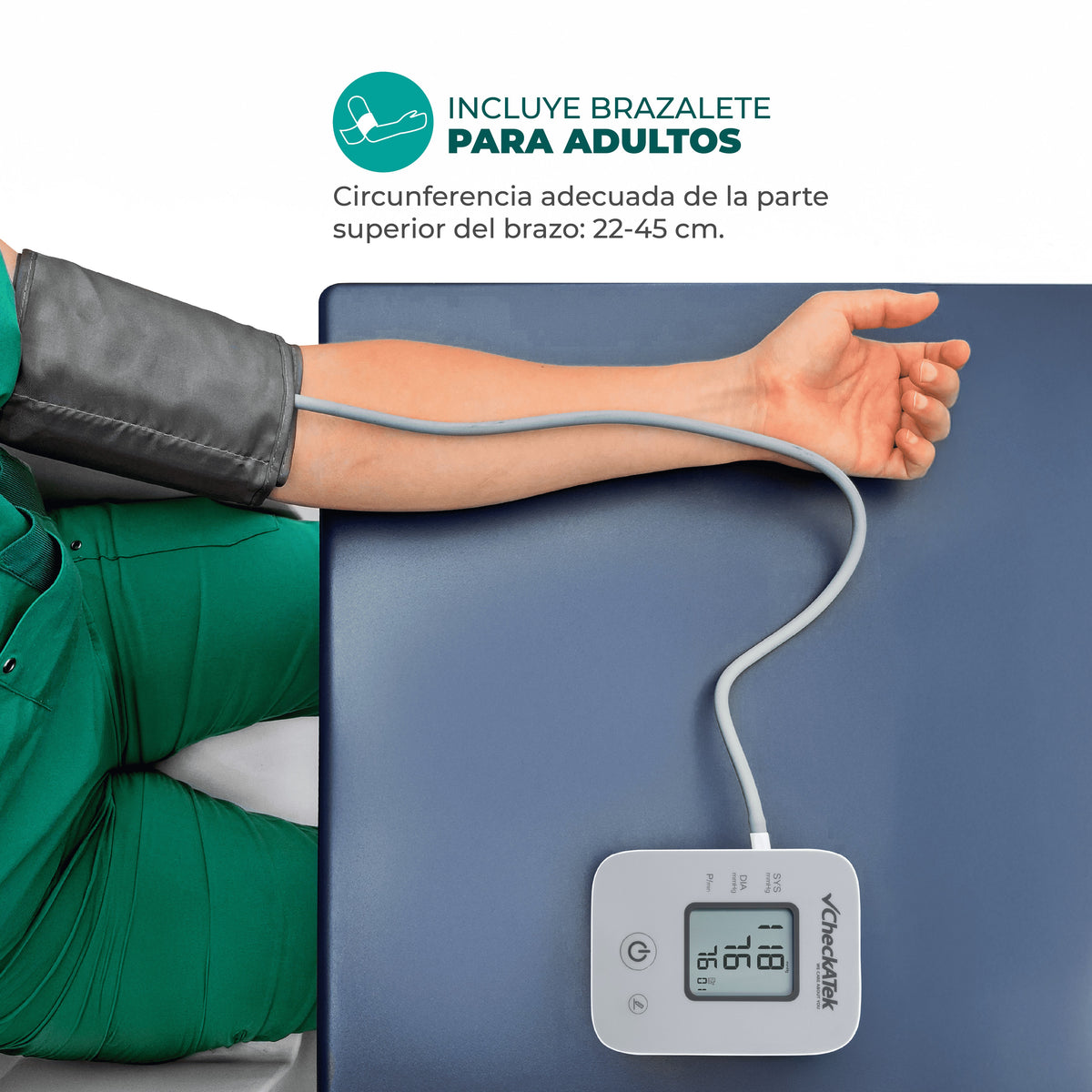 Baumanómetro Digital Automático de Brazo con Pantalla LCD y 80 Memorías BD-2 | Preciso y de fácil uso Checkatek