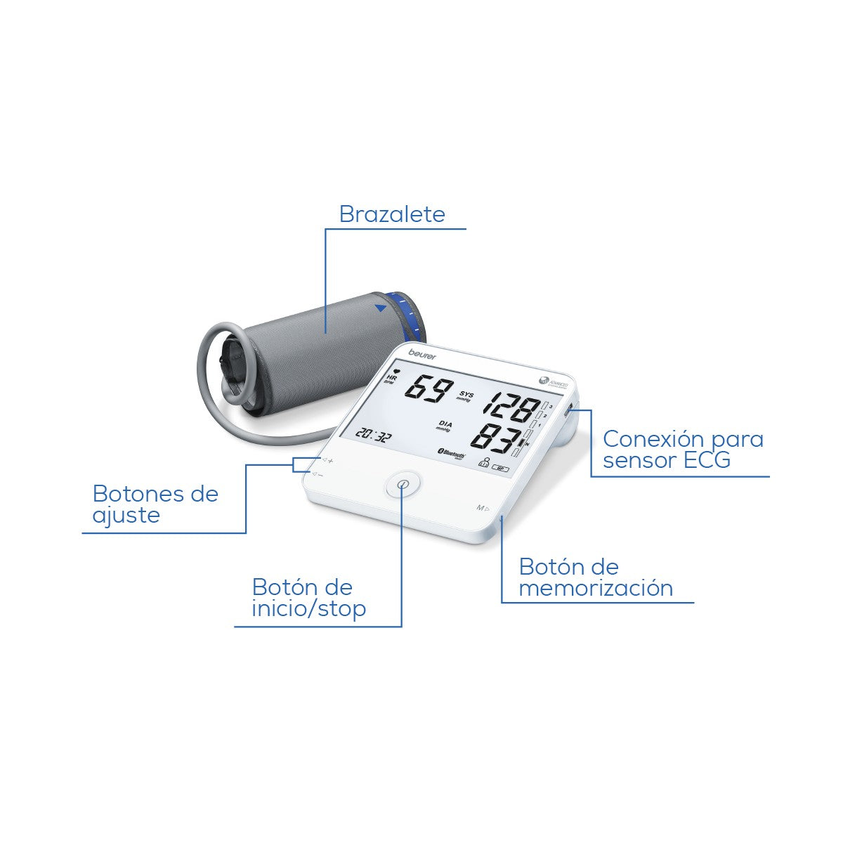 Baumanómetro digital brazo ECG | Presión Arterial y Pulso Beurer