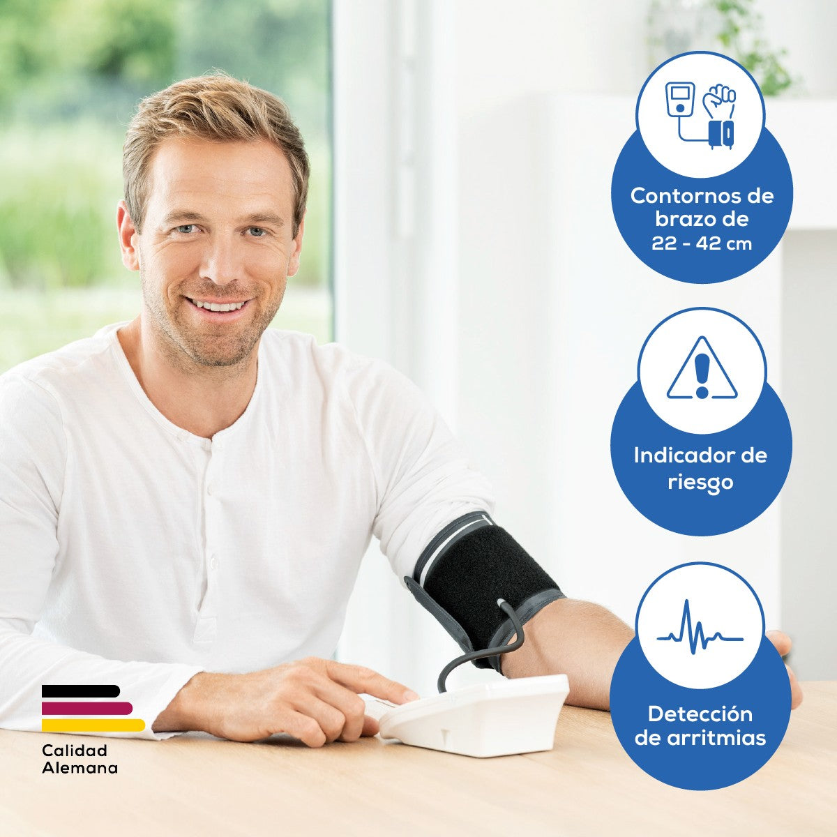 Baumanómetro Digital de Brazo BM26 | Monitor de Presión con Indicador de Riesgo y Detección de Ritmos Irregulares Beurer