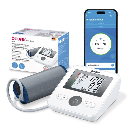 Baumanómetro Digital de Brazo BM27 Pantalla XL con Indicador de Riesgo Beurer