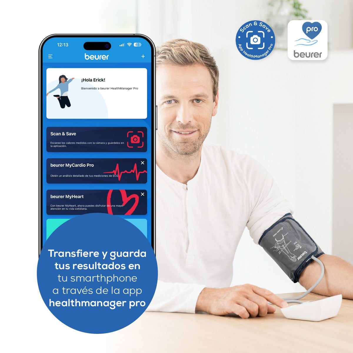 Baumanómetro Digital de Brazo BM27 Pantalla XL con Indicador de Riesgo Beurer