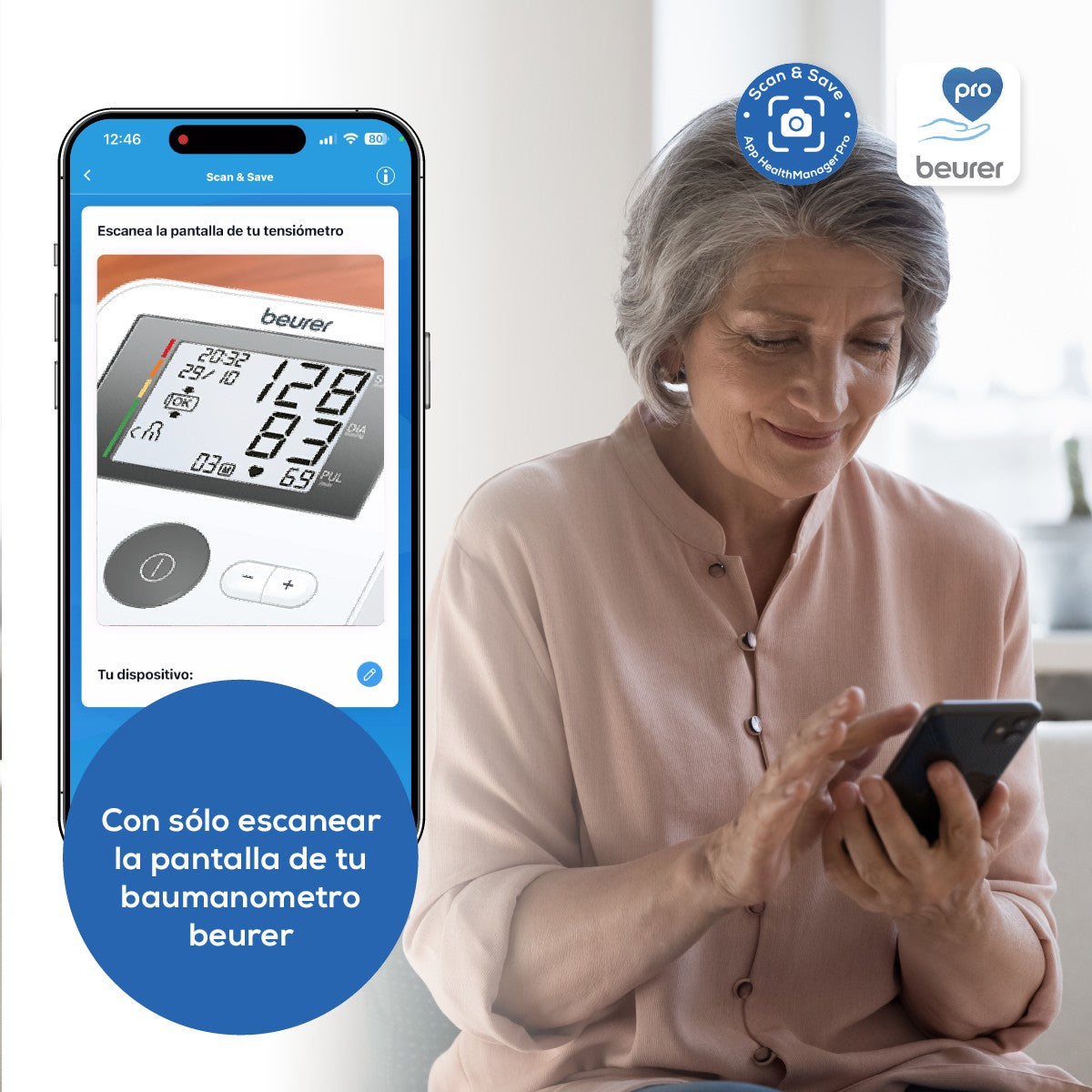 Baumanómetro Digital de Brazo BM27 Pantalla XL con Indicador de Riesgo Beurer