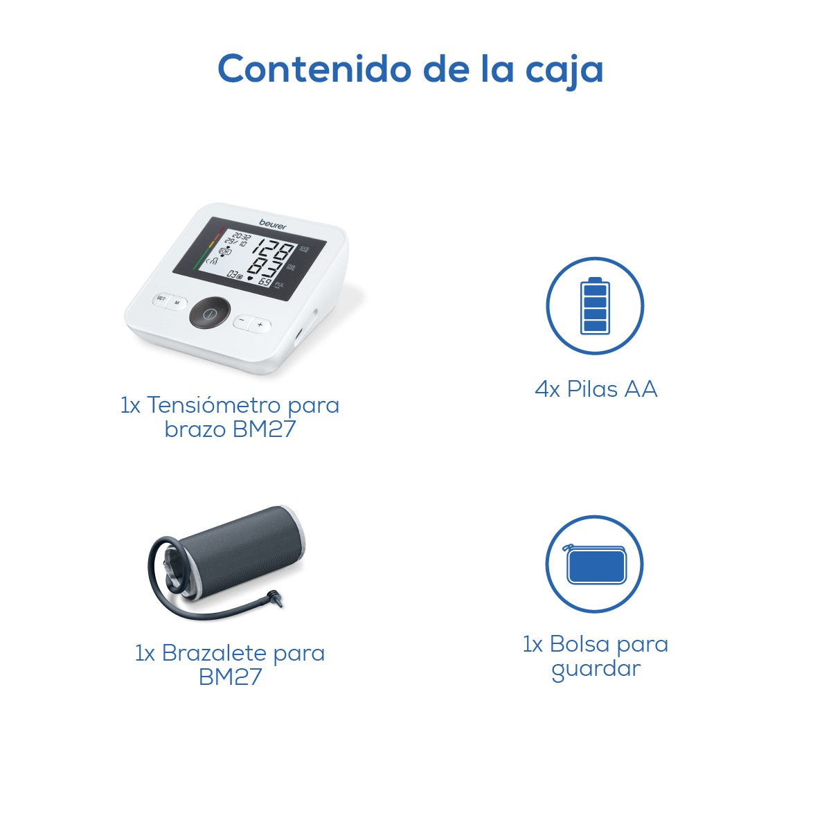 Baumanómetro Digital de Brazo BM27 Pantalla XL con Indicador de Riesgo Beurer