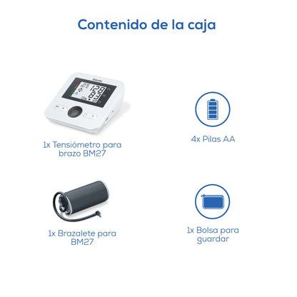Baumanómetro Digital de Brazo BM27 Pantalla XL con Indicador de Riesgo Beurer