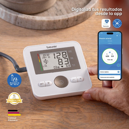 Baumanómetro Digital de Brazo BM27 Pantalla XL con Indicador de Riesgo Beurer