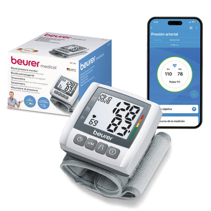Baumanómetro digital de muñeca con medición de pulso y presión arterial BC30 Beurer