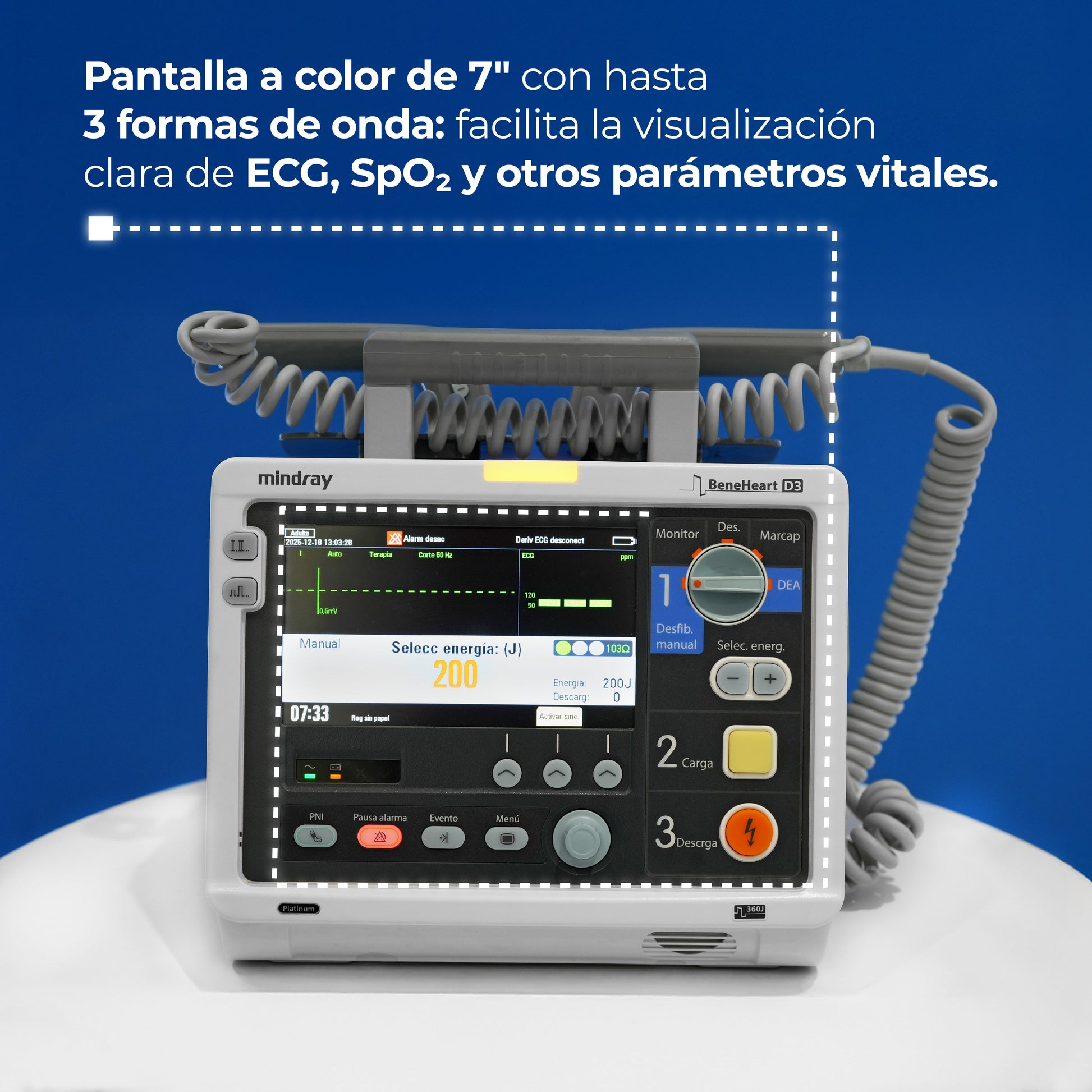 BeneHeart D3 Monitor 4 en 1 Desfibrilación Manual, DEA y Marcapasos / BeneHeart D3 Marca Mindray