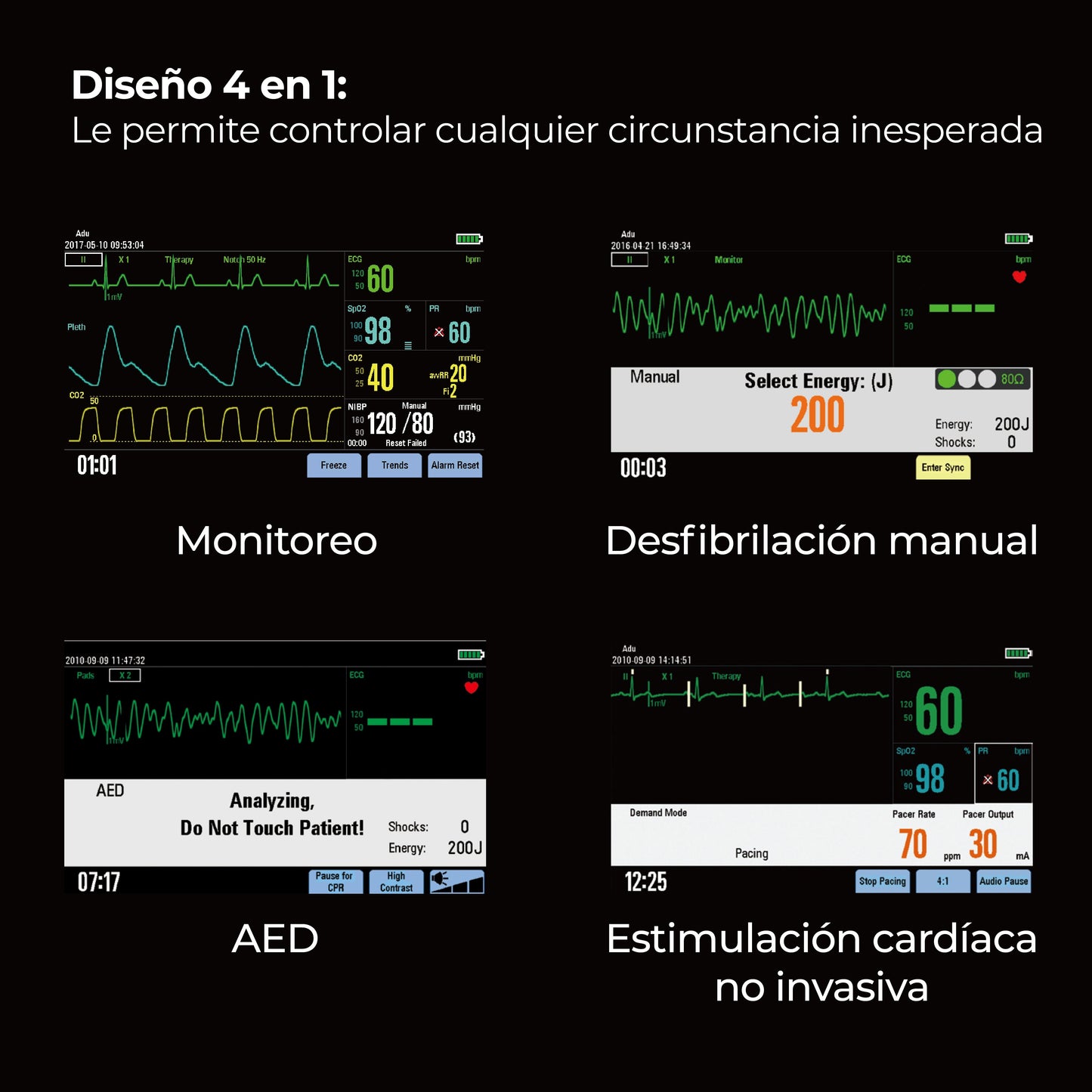 BeneHeart D3 Monitor 4 en 1 Desfibrilación Manual, DEA y Marcapasos / BeneHeart D3 Marca Mindray