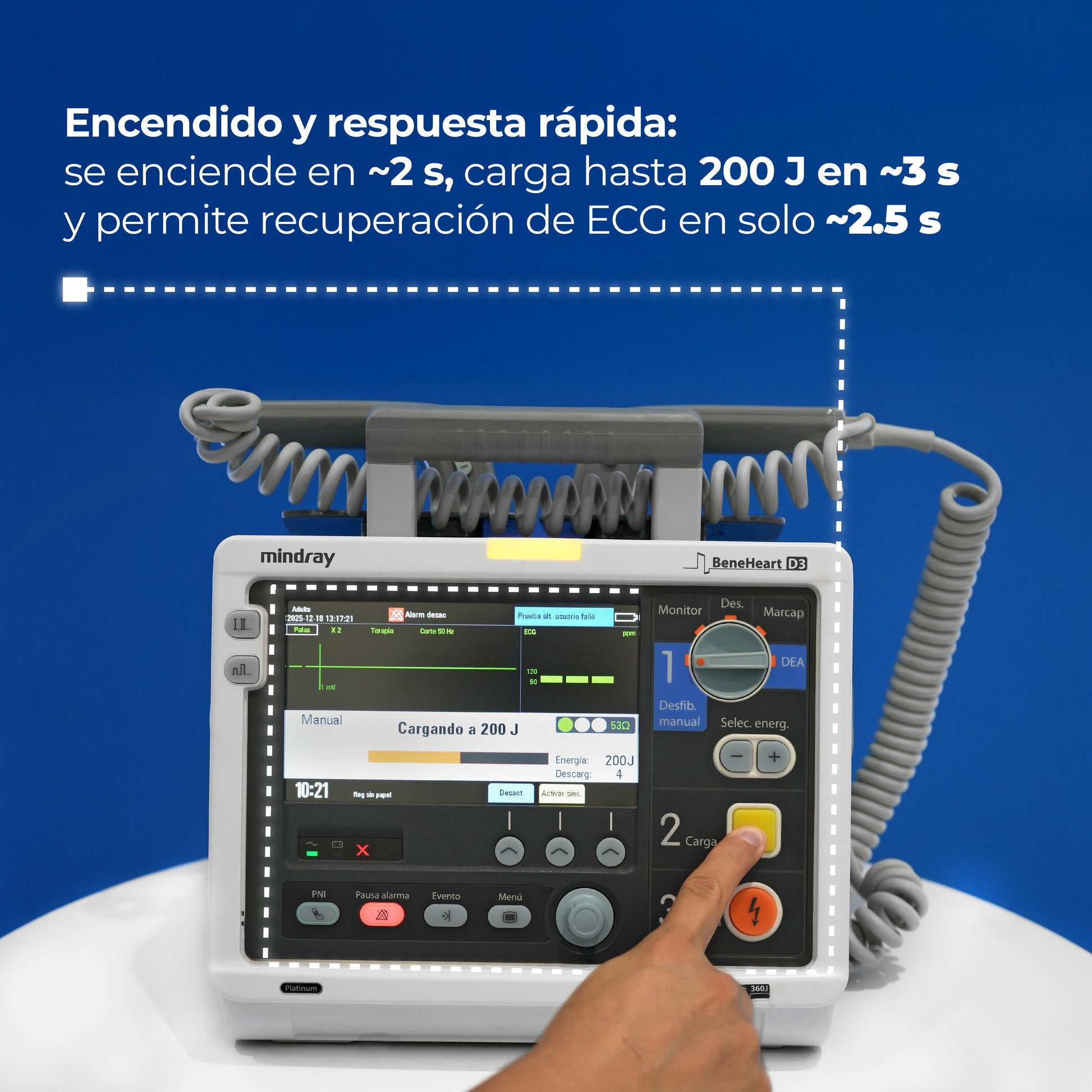 BeneHeart D3 Monitor 4 en 1 Desfibrilación Manual, DEA y Marcapasos / BeneHeart D3 Marca Mindray