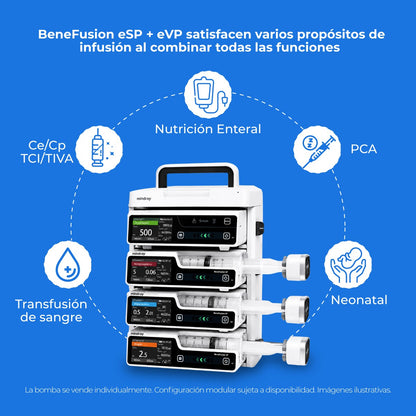 Bomba de Infusión de Jeringa con TIVA TCI de Uso Humano con Pantalla Táctil Capacitiva de 3.5 Pulgadas BeneFusion Mindray