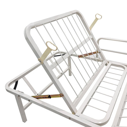 Cama hospitalaria de acero esmaltado de alta resistencia plegable con 10 niveles de altura para respaldo y 5 para reposapiernas con soporte de hasta 130 KG
