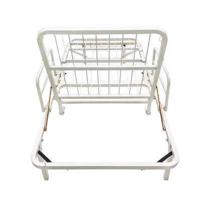 Cama hospitalaria de acero esmaltado de alta resistencia plegable con 10 niveles de altura para respaldo y 5 para reposapiernas con soporte de hasta 130 KG