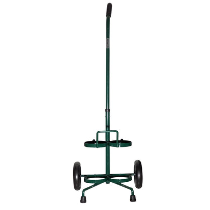 Carrito porta cilindros de oxígeno doble con ruedas resistentes empuñadura de PVC ajustable y altura regulable Handy