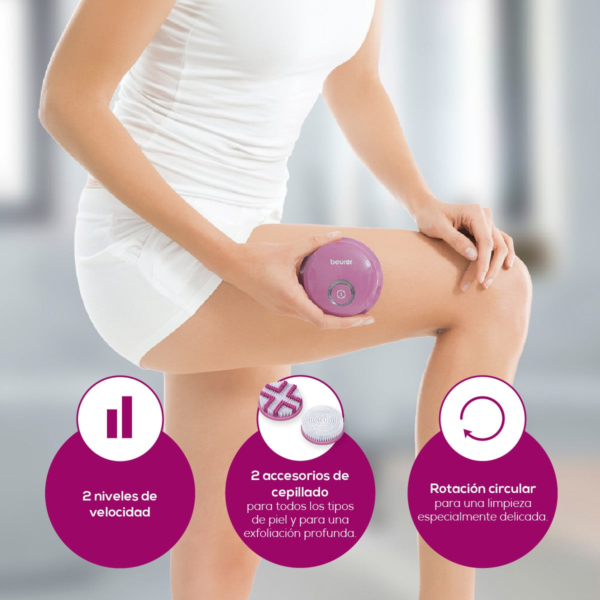 Cepillo corporal para limpieza en profundidad con mango extraíble FC55 Beurer