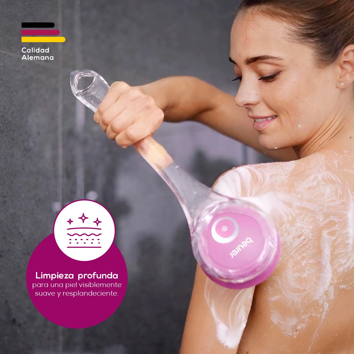 Cepillo corporal para limpieza en profundidad con mango extraíble FC55 Beurer