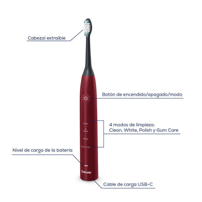 Cepillo de dientes eléctrico sónico SC30BF2025 limited edition cherry Beurer