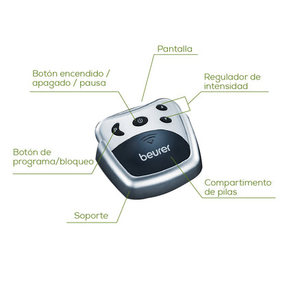 Cinturón Lumbar TENS con Diseño Flexible y Ajuste Universal EM38 Beurer