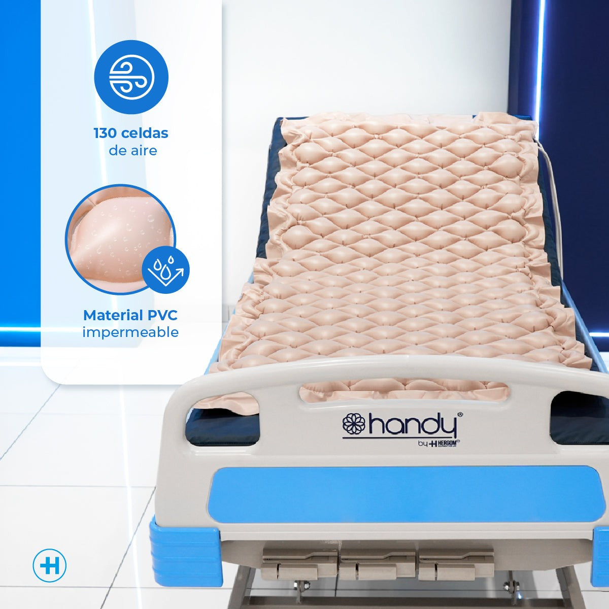 Colchón de presión alterna con compresor ultrasilencioso para uso clínico o domiciliario Handy