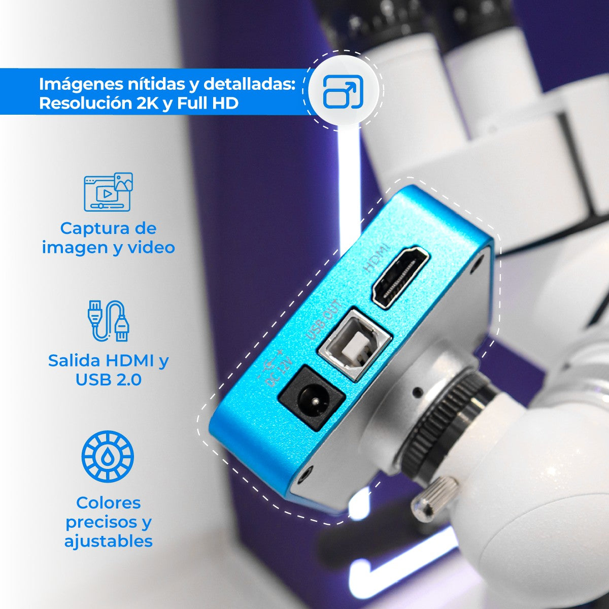 Colposcopio con Brazo Pantográfico LED + Colpocámara HDMI 2K - Kit Colposcopio CO-LED1 Marca Microgyn