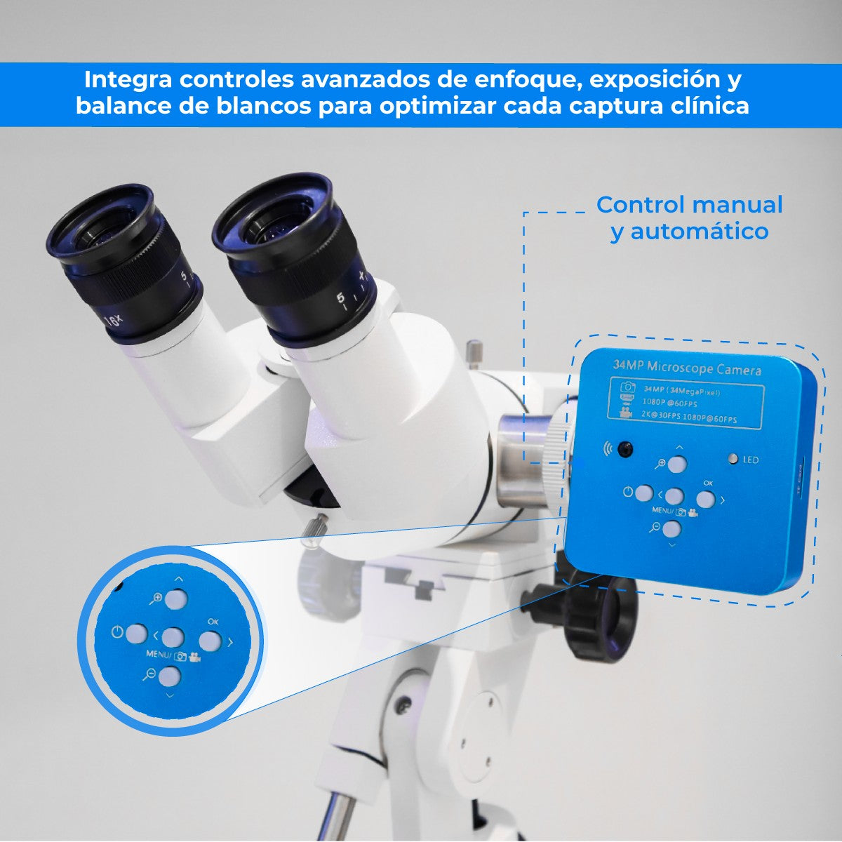 Colposcopio con Brazo Pantográfico LED + Colpocámara HDMI 2K - Kit Colposcopio CO-LED1 Marca Microgyn
