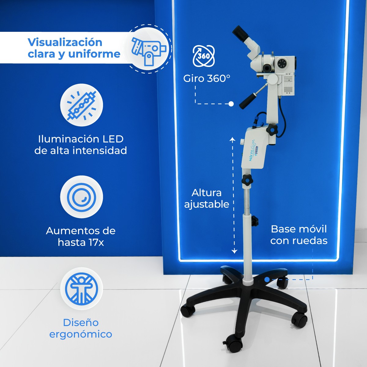 Colposcopio de pedestal con luz LED MicroGyn