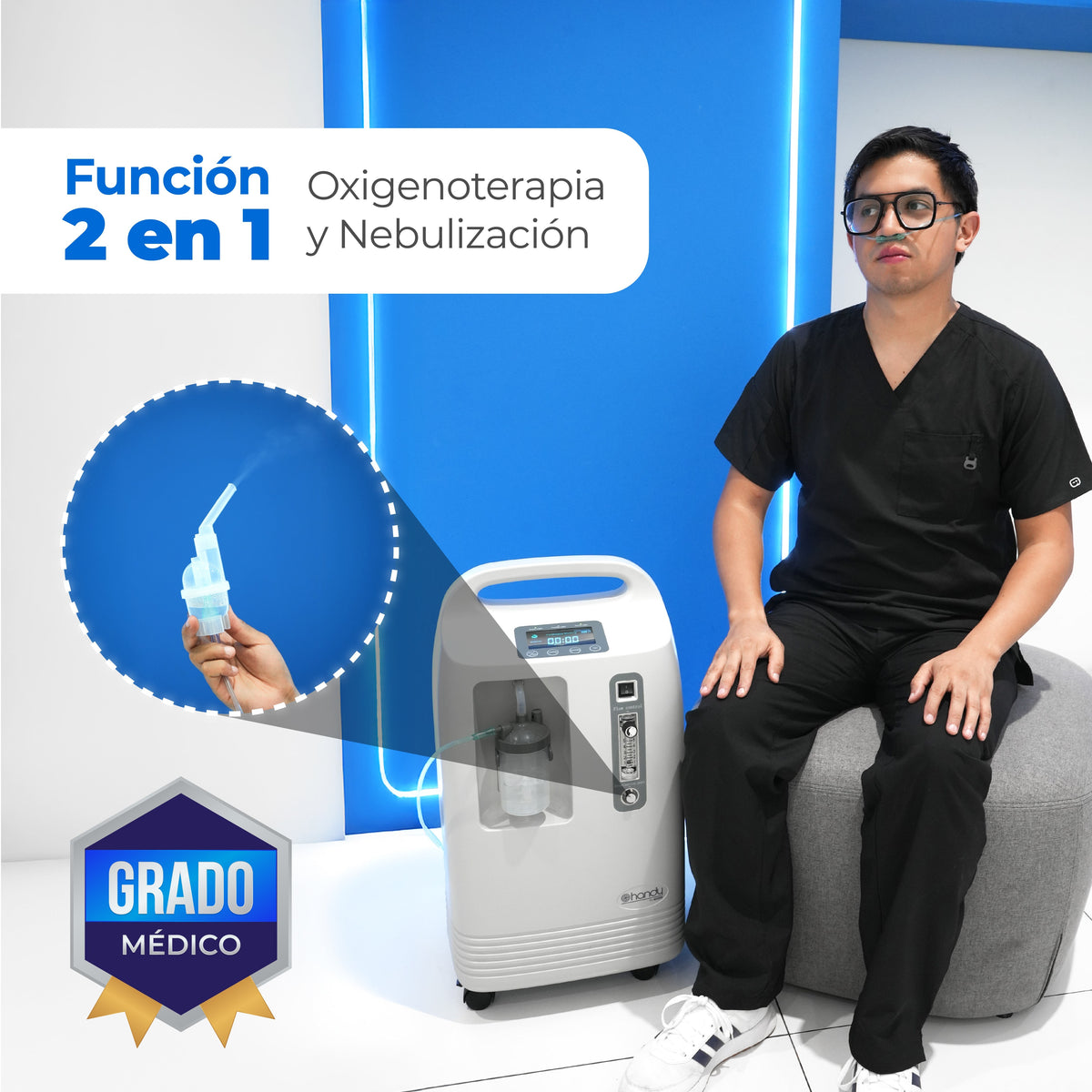 Concentrador de Oxígeno 5 L OL V5S – Equipo de Flujo de Aire (Uso General) Handy