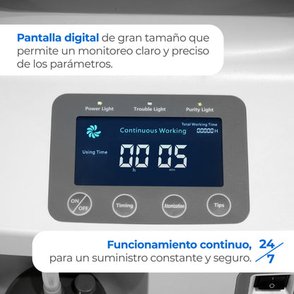 Concentrador de Oxígeno 5 L OL V5S – Equipo de Flujo de Aire (Uso General) Handy