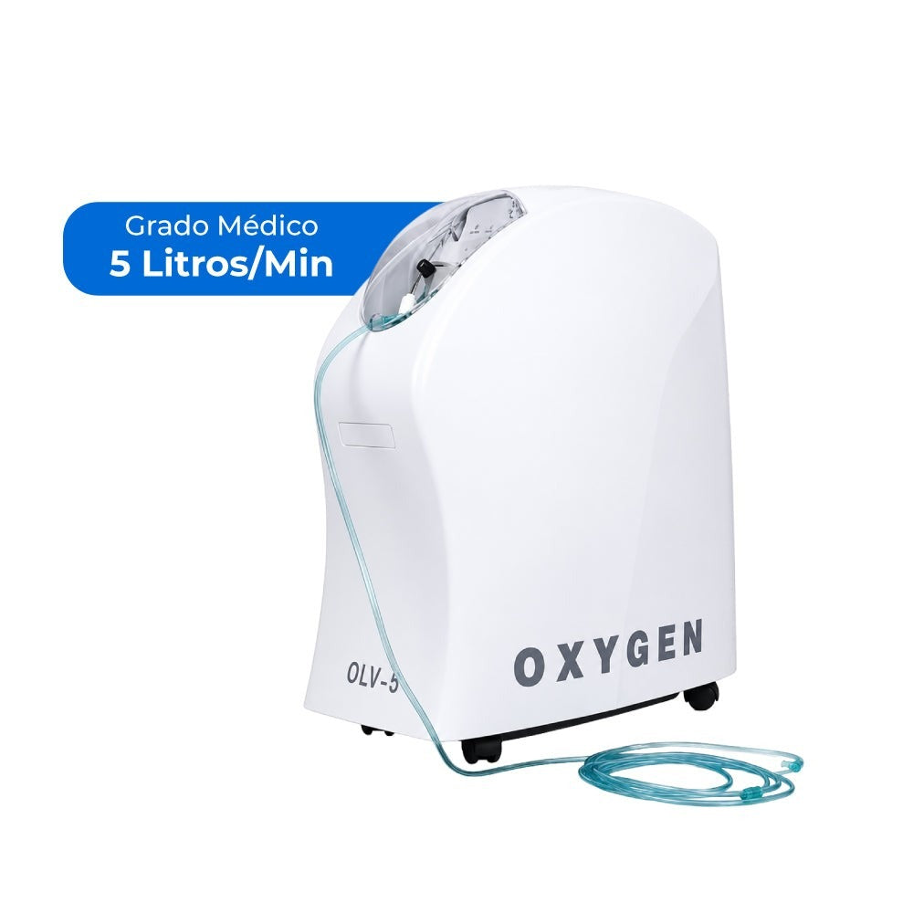 Concentrador de Oxígeno 5L Grado Médico | Flujo Ajustable Handy
