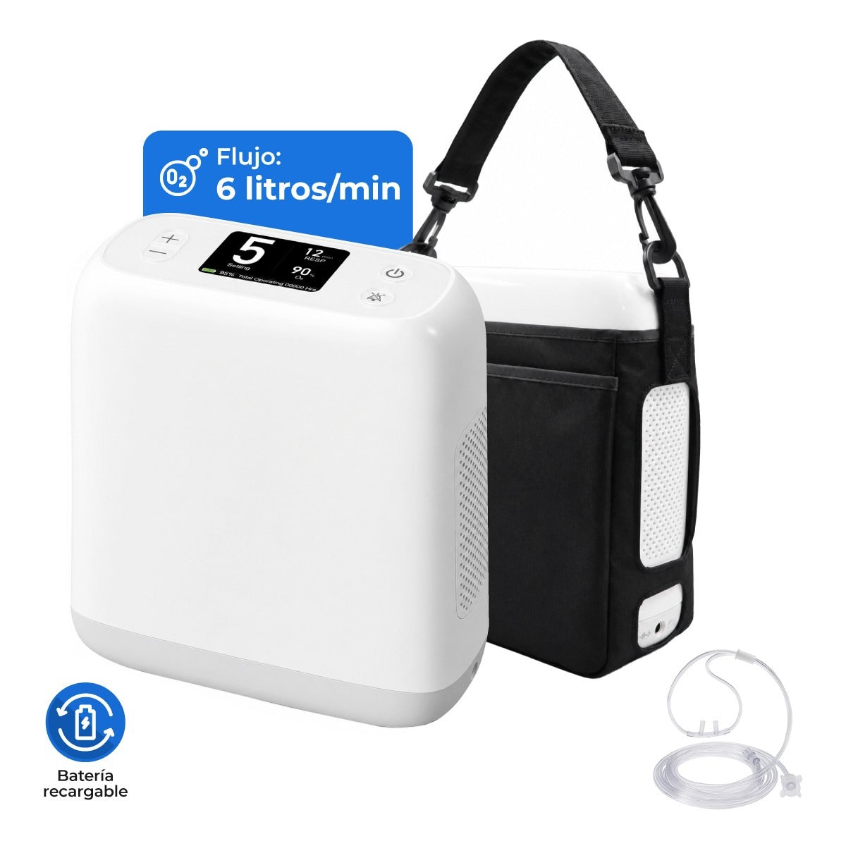 Concentrador de Oxígeno Portátil 6 L/min 8F-2A) Handy