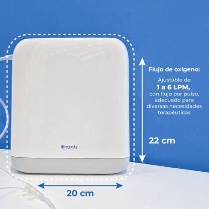 Concentrador de Oxígeno Portátil 6 L/min 8F-2A) Handy