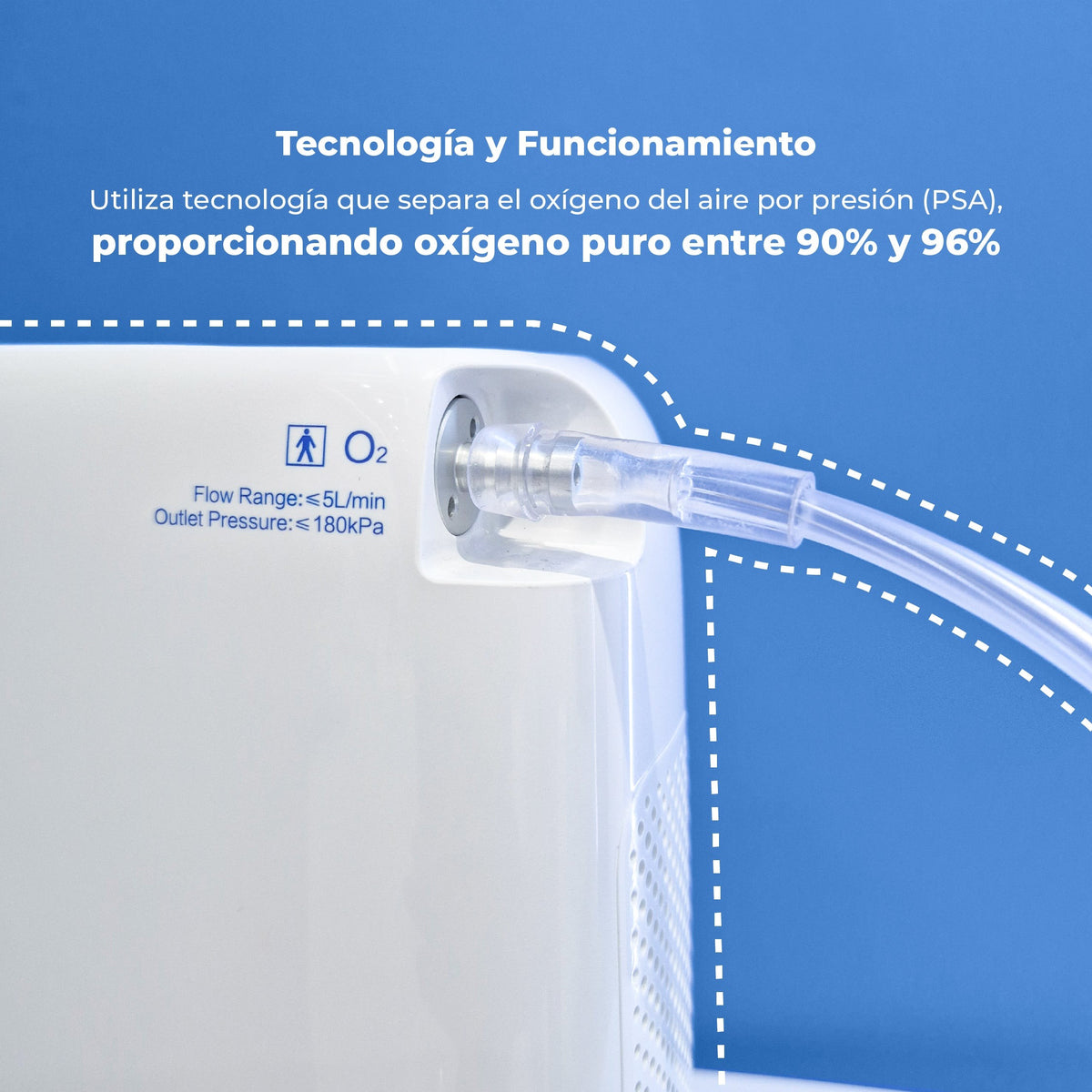 Concentrador de Oxígeno Portátil 6 L/min 8F-2A) Handy