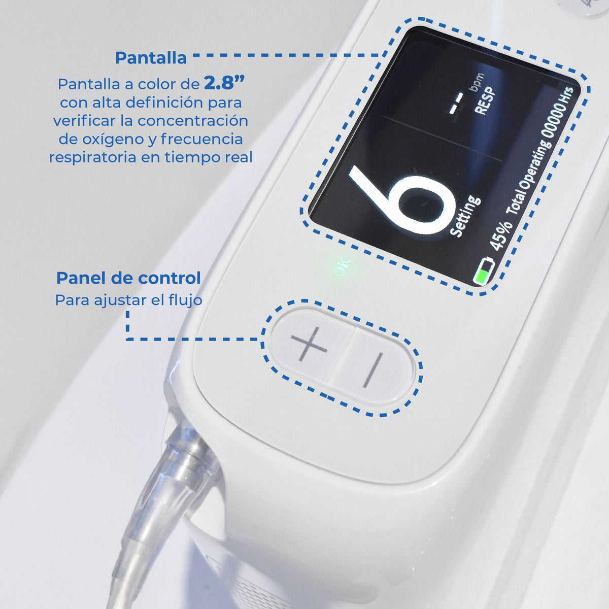 Concentrador de Oxígeno Portátil 6 L/min 8F-2A) Handy