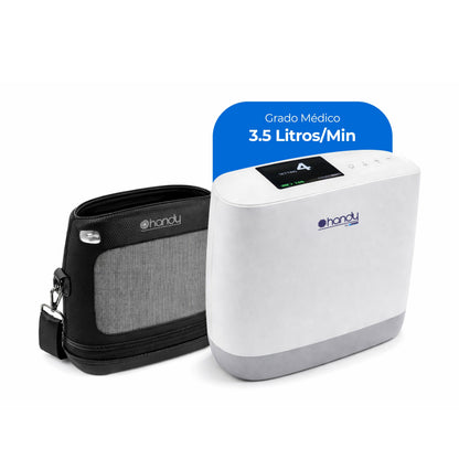 Concentrador de Oxígeno Portátil 7F-7 de Hasta 3.5 L/min con Batería Recargable Handy