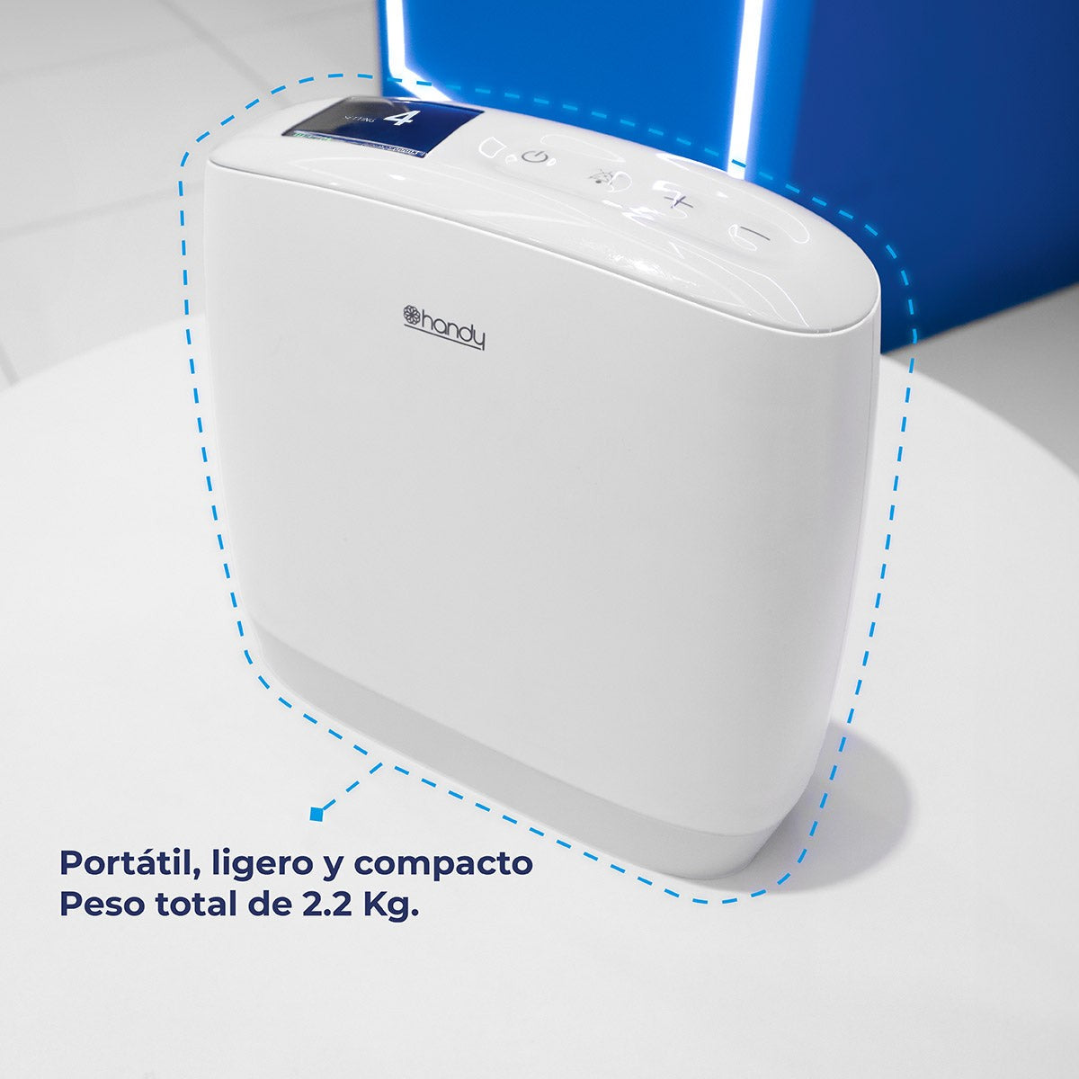 Concentrador de Oxígeno Portátil 7F-7 de Hasta 3.5 L/min con Batería Recargable Handy