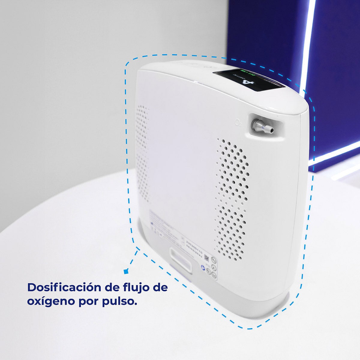 Concentrador de Oxígeno Portátil 7F-7 de Hasta 3.5 L/min con Batería Recargable Handy
