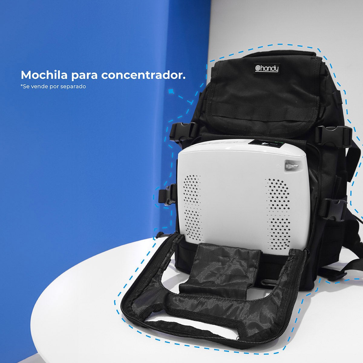 Concentrador de Oxígeno Portátil 7F-7 de Hasta 3.5 L/min con Batería Recargable Handy