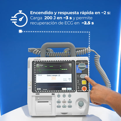 Desfibrilador Monitor Bifásico Profesional 4 en 1 Desfibrilación Manual, DEA, Marcapasos y Monitorización / BeneHeart D6 Marca Mindray