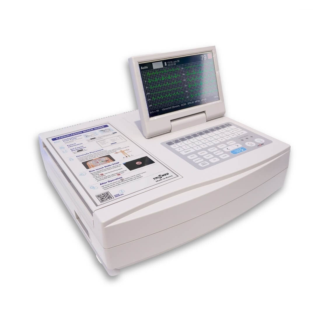 Electrocardiógrafo con interpretación Trismed 812AR con pantalla móvil y touch Trismed