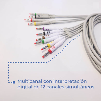 Electrocardiógrafo con interpretación Trismed 812AR con pantalla móvil y touch Trismed