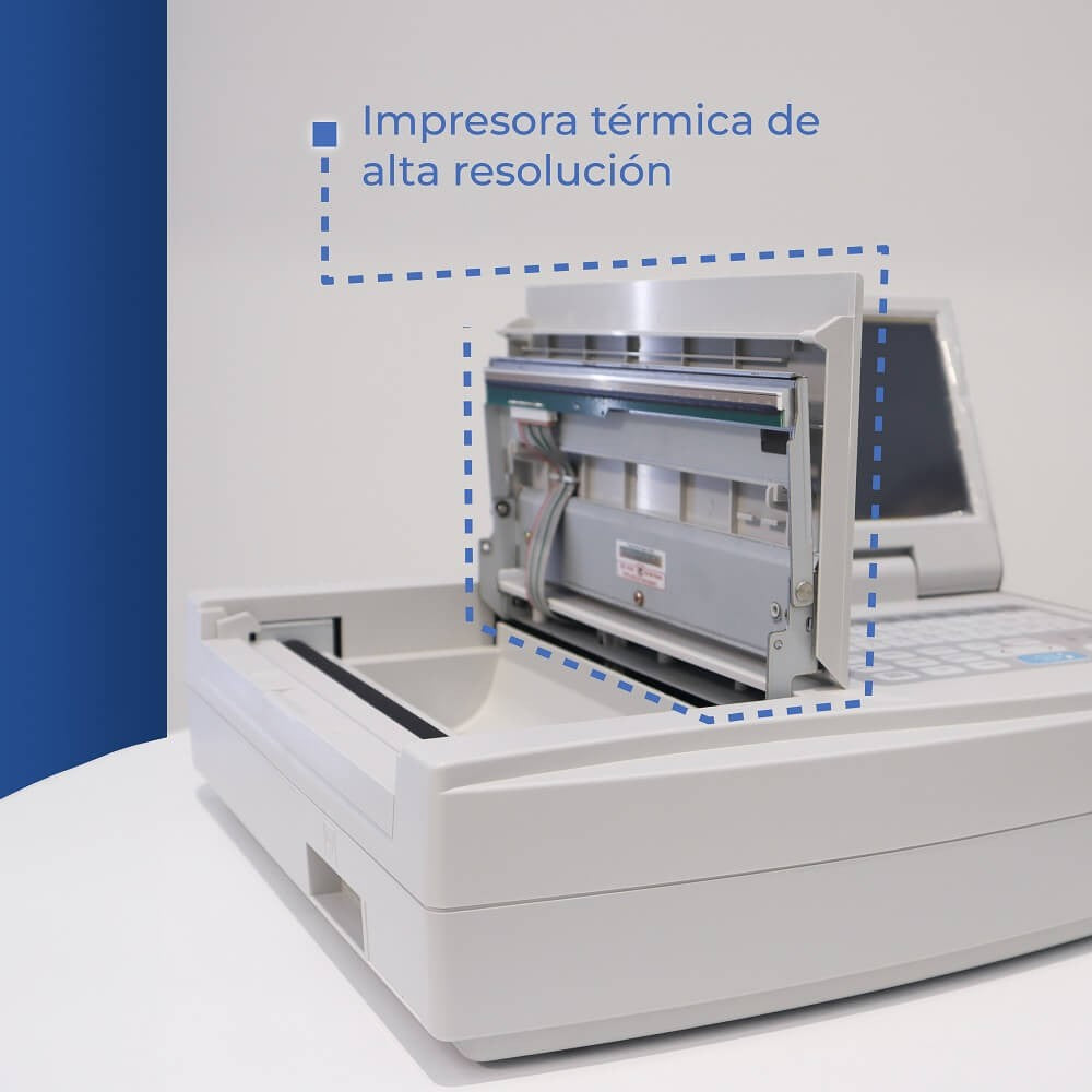 Electrocardiógrafo con interpretación Trismed 812AR con pantalla móvil y touch Trismed