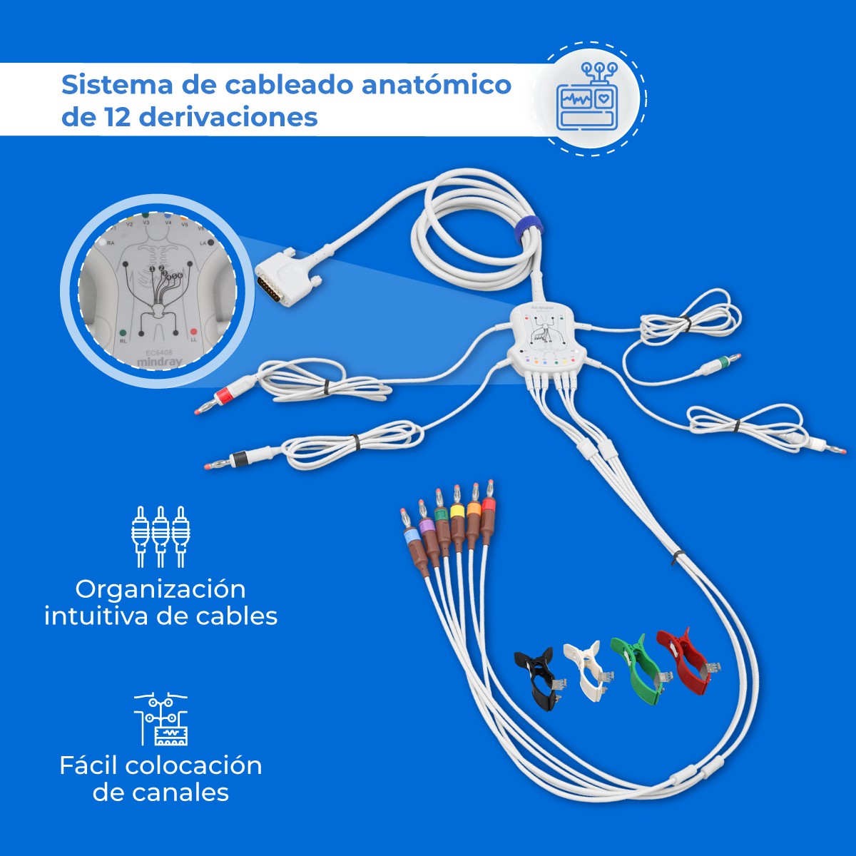 Electrocardiógrafo Portátil de 3 Canales, Pantalla 5 Pulgadas y Alta Resolución / BeneHeart R3 ECG Marca Mindray
