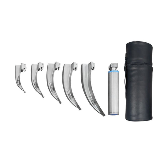 Estuche de Laringoscopio McIntosh con 5 Hojas y Mango Universal de luz estándar | Acero inoxidable