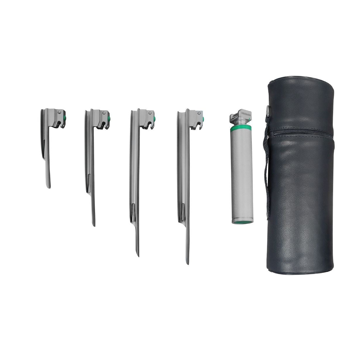 Estuche de Laringoscopio Miller de de Fibra Óptica con 4 Hojas | Acero inoxidable